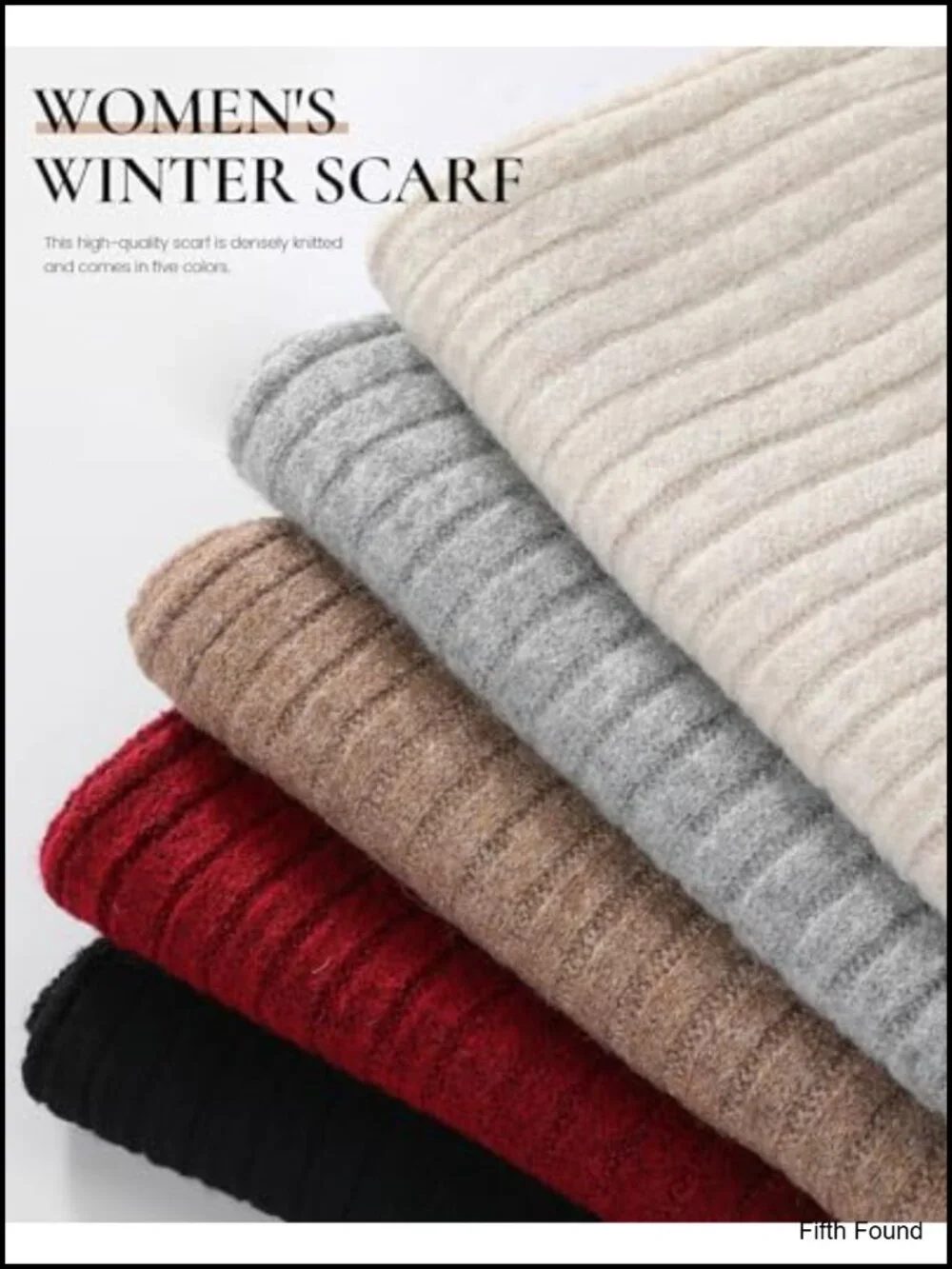 Polyester Blend Winter Scarf Women Cozy Warm Knit Cold Weather Scarf